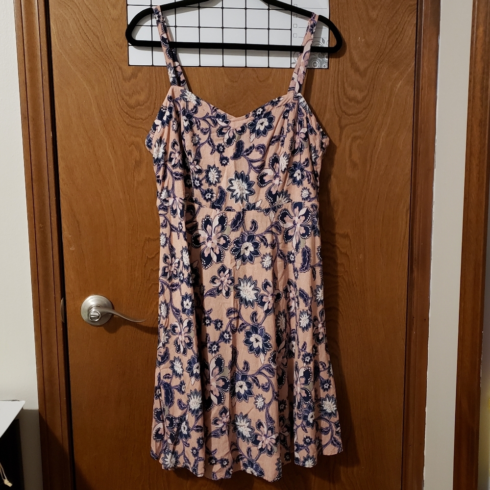 Torrid Peach and Navy Floral Sundress